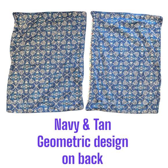 Vintage Lucky Brand Home Persian Design Pillow Shams Geometric & Floral Design - Picture 5 of 7